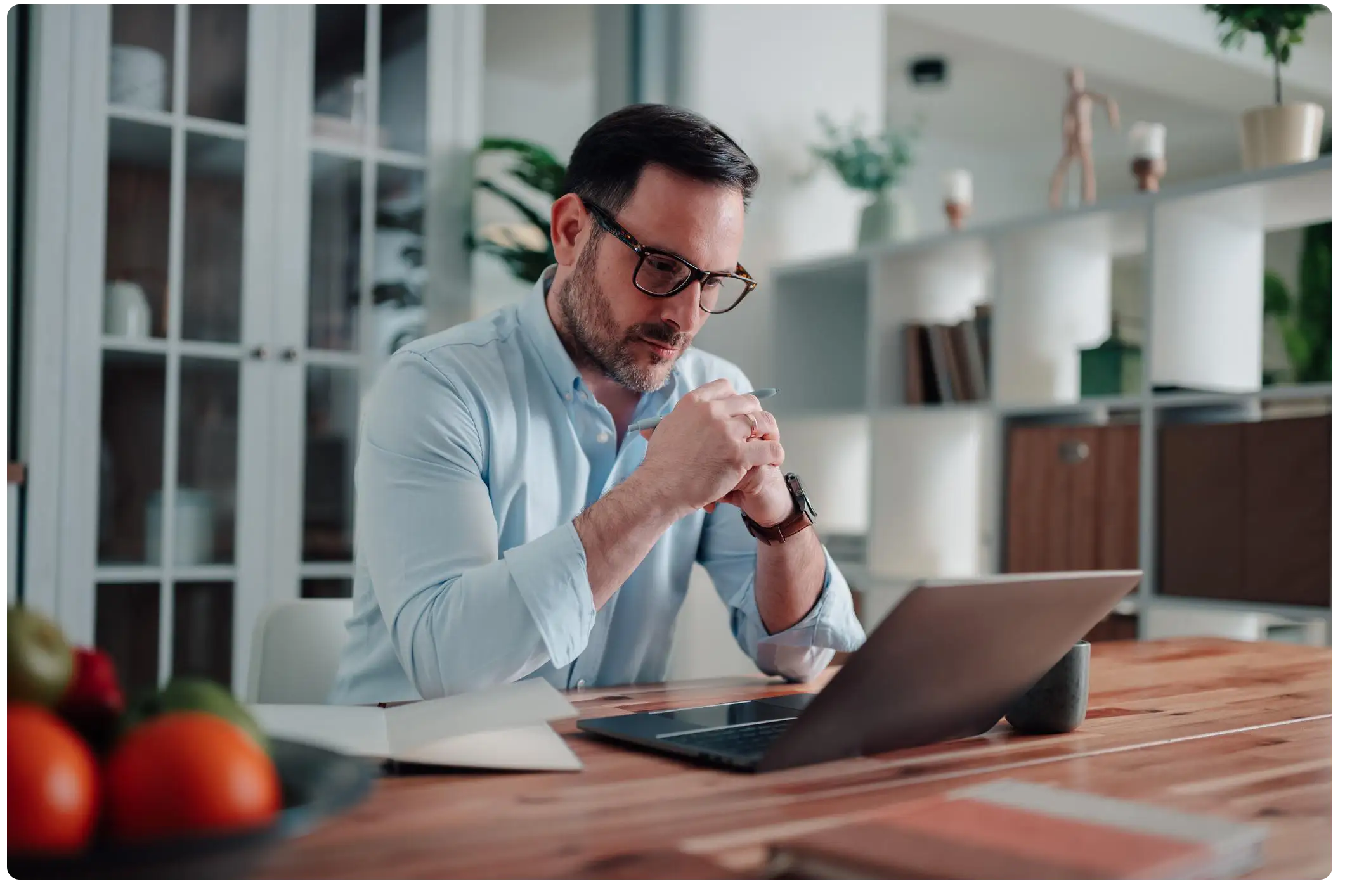 focused professional working on laptop representing mental clarity focus and productivity