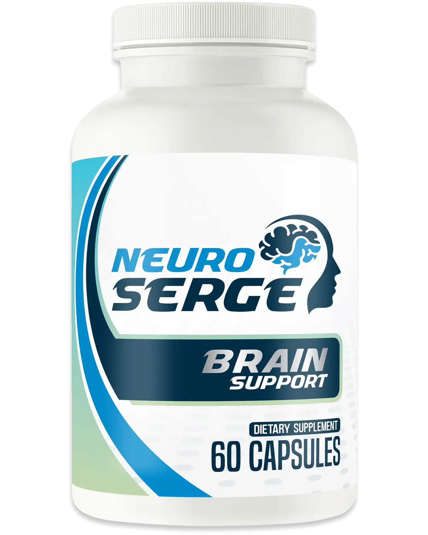 Neuro Serge brain support dietary supplement bottle with 60 capsules designed to support focus memory and cognitive health