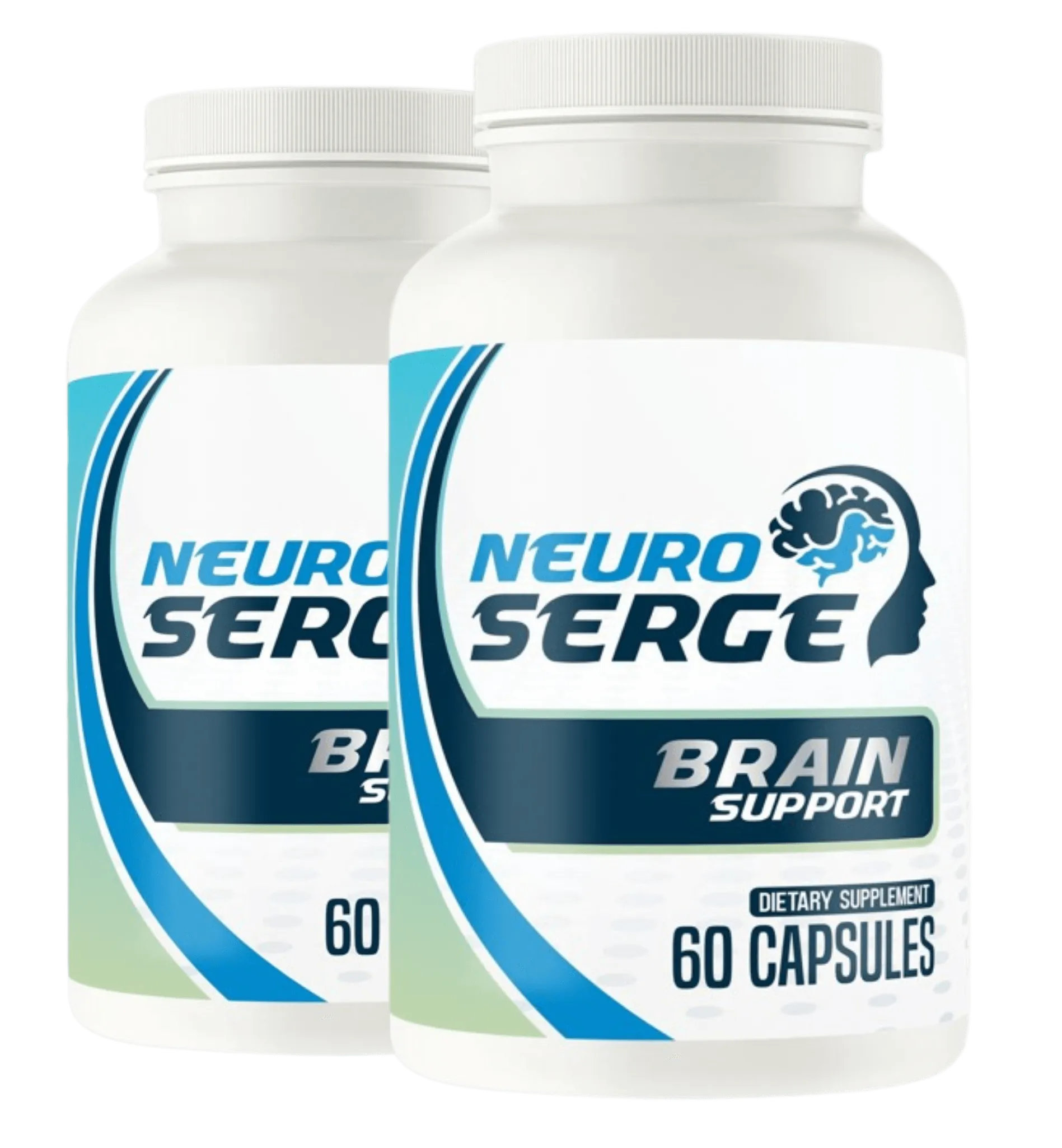 Neuro Serge brain support dietary supplement two bottle pack with 60 capsules designed to support focus memory and cognitive health